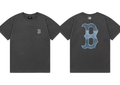 Boston Red Sox Vintage Washed B Logo T-Shirt, Unisex Casual Short Sleeve Tee Dark Grey