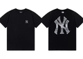New York Yankees Monogram Print T-Shirt, Unisex Casual Short Sleeve Tee Black