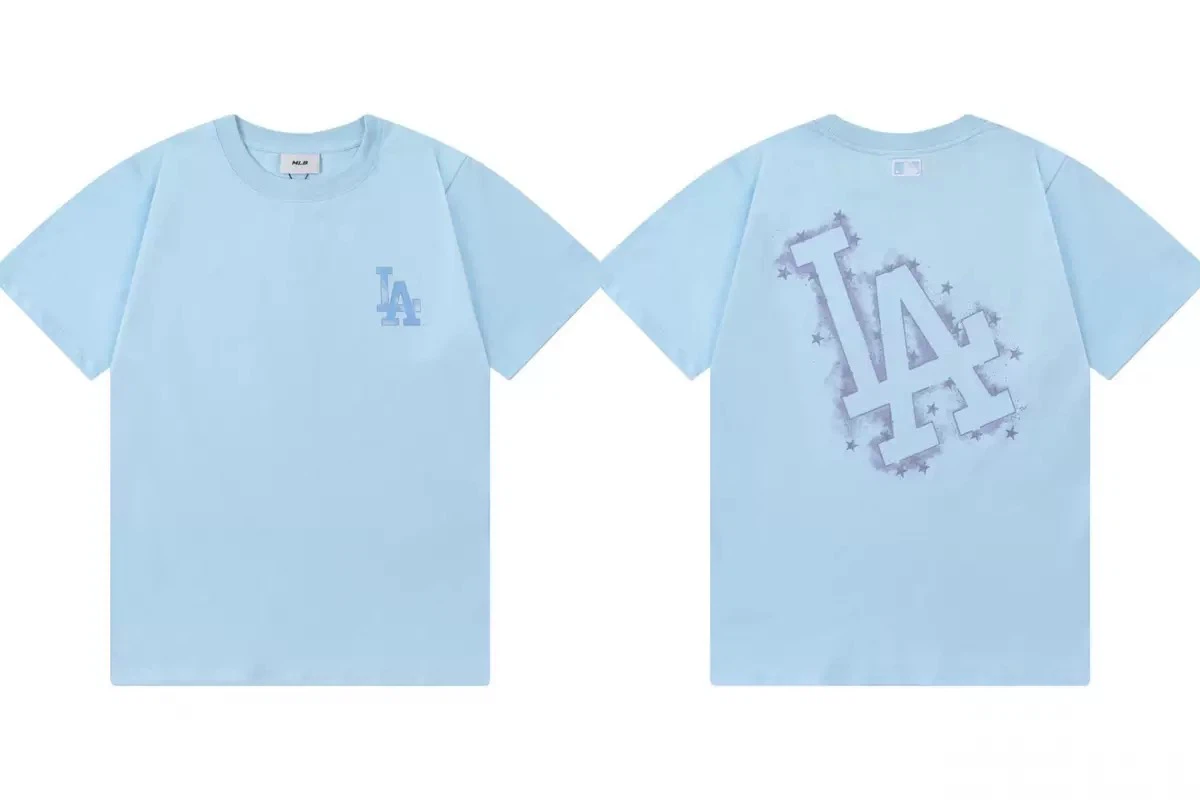 Los Angeles Dodgers Star Splash Graphic T-Shirt, Unisex Casual Short Sleeve Tee Light Blue ****