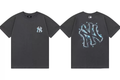 New York Yankees Blue Star Splash Graphic T-Shirt, Unisex Casual Short Sleeve Tee Dark Grey