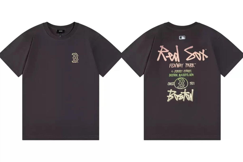 Boston Red Sox Graffiti Stadium T-Shirt, Unisex Casual Short Sleeve Tee Dark