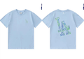 Los Angeles Dodgers Graffiti Print T-Shirt, Unisex Casual Short Sleeve Tee Light Blue ****