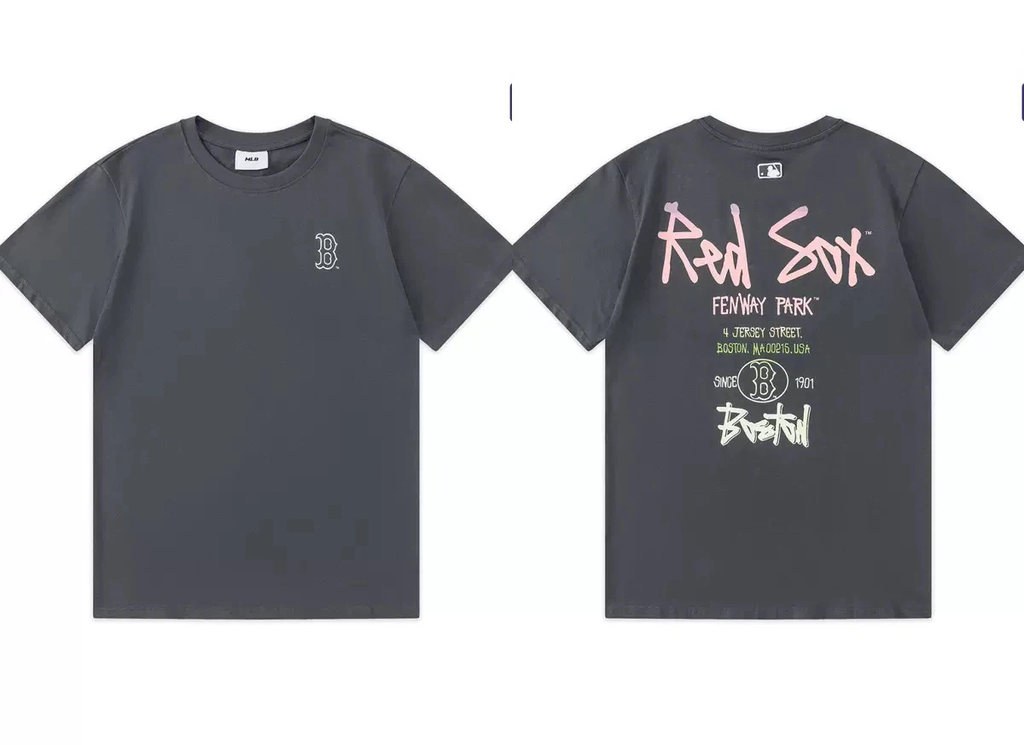 Boston Red Sox Graffiti Stadium T-Shirt, Unisex Casual Short Sleeve Tee Dark