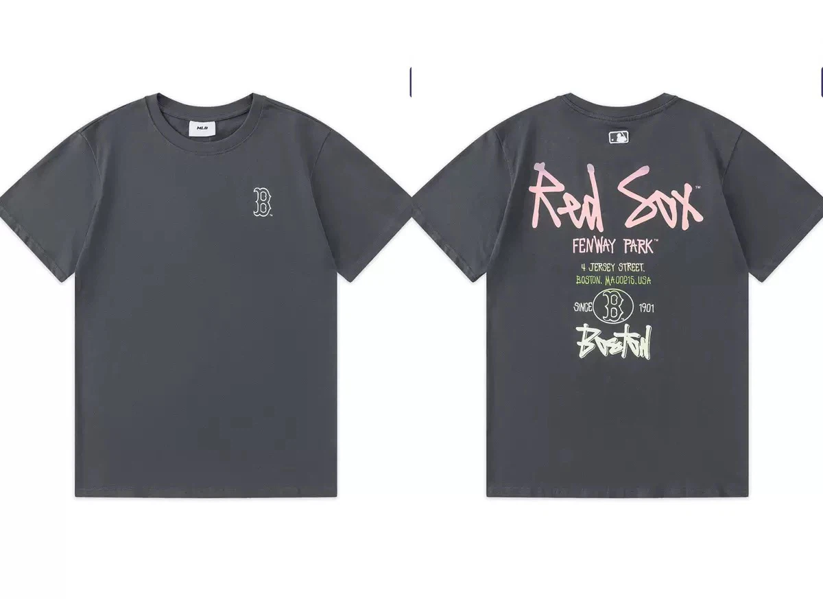 Boston Red Sox Graffiti Stadium T-Shirt, Unisex Casual Short Sleeve Tee Dark