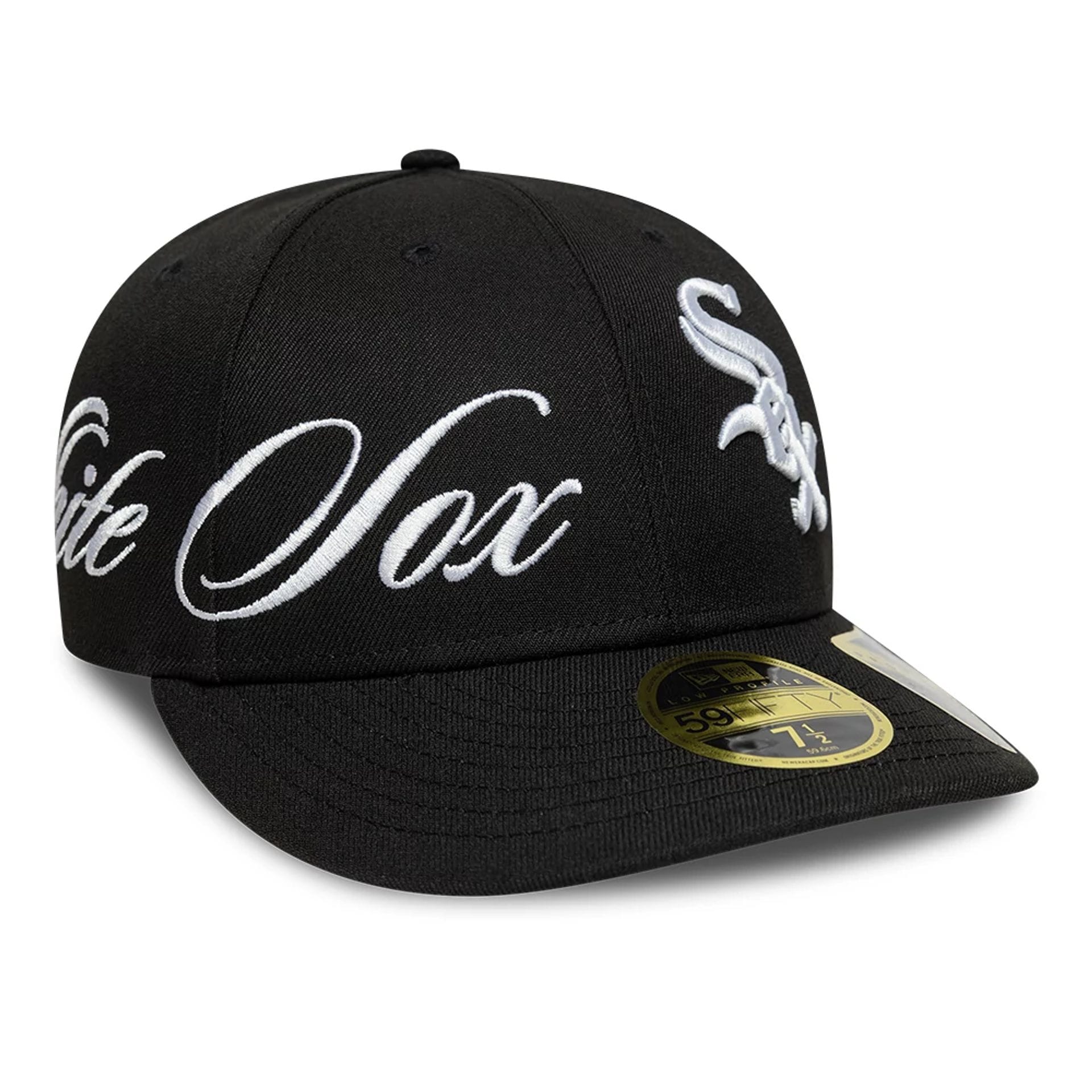 Chicago White Sox MLB Side Script Black Low Profile 59FIFTY Fitted Cap
