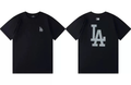 Los Angeles Dodgers Monogram Big Logo T-Shirt, Unisex Casual Short Sleeve Tee Black